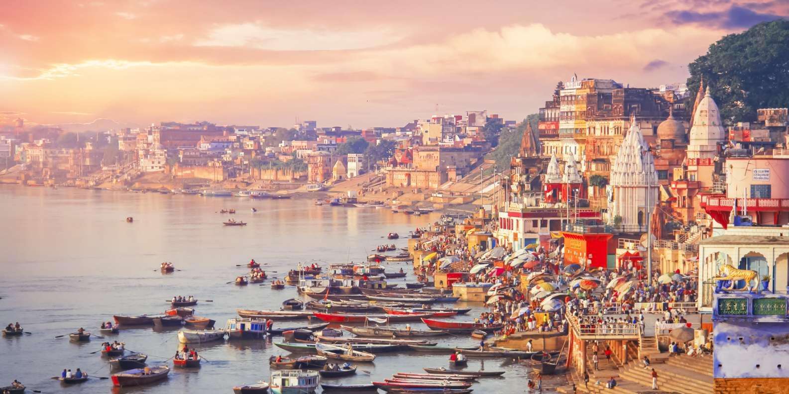 Traditional hand boat on Ganges